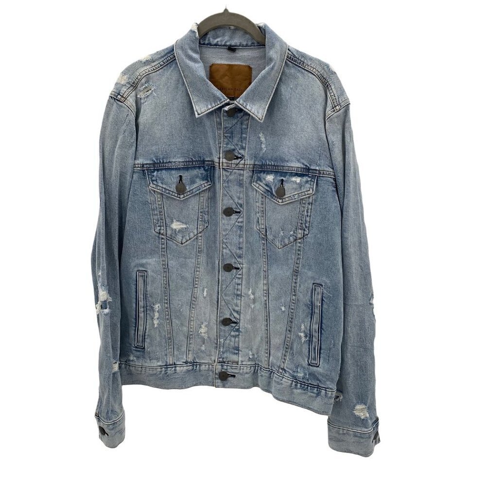 American Eagle Outfitters Distressed Denim Jacket Womens Medium